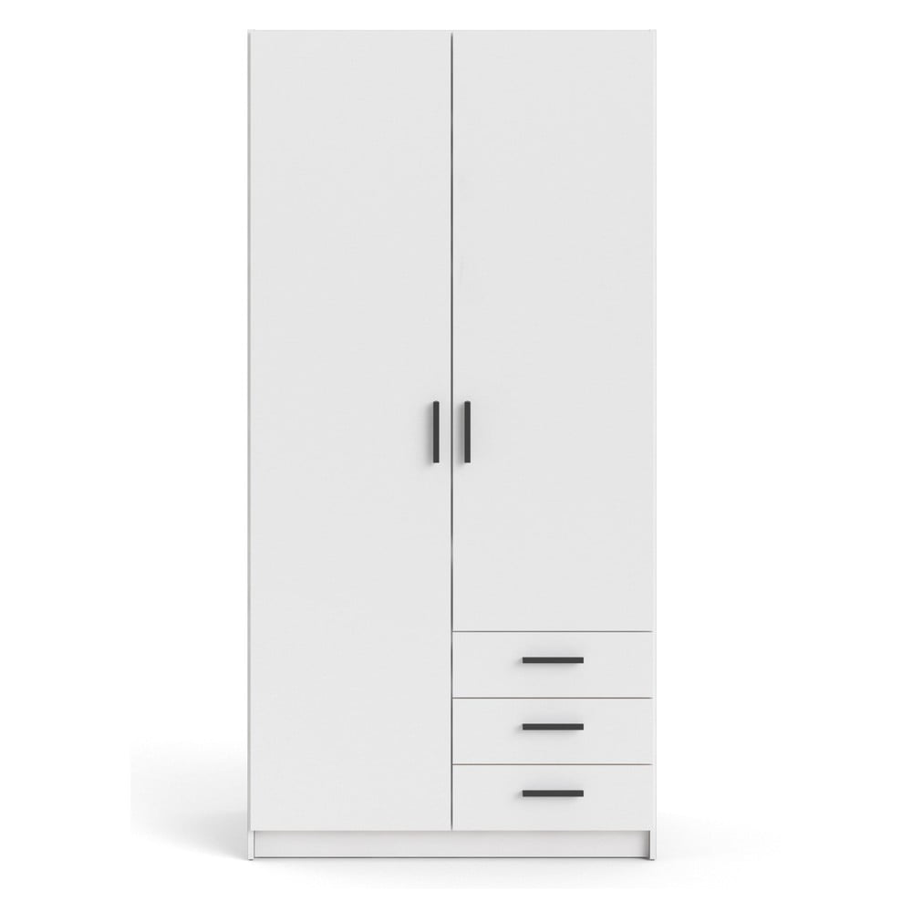 Fehér ruhásszekrény 99x200 cm Sprint – Tvilum