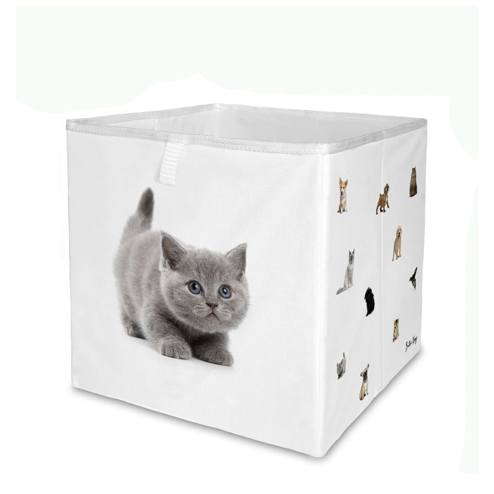 Fehér textil játéktároló doboz  32x32x32 cm The Cutest Ones – Butter Kings