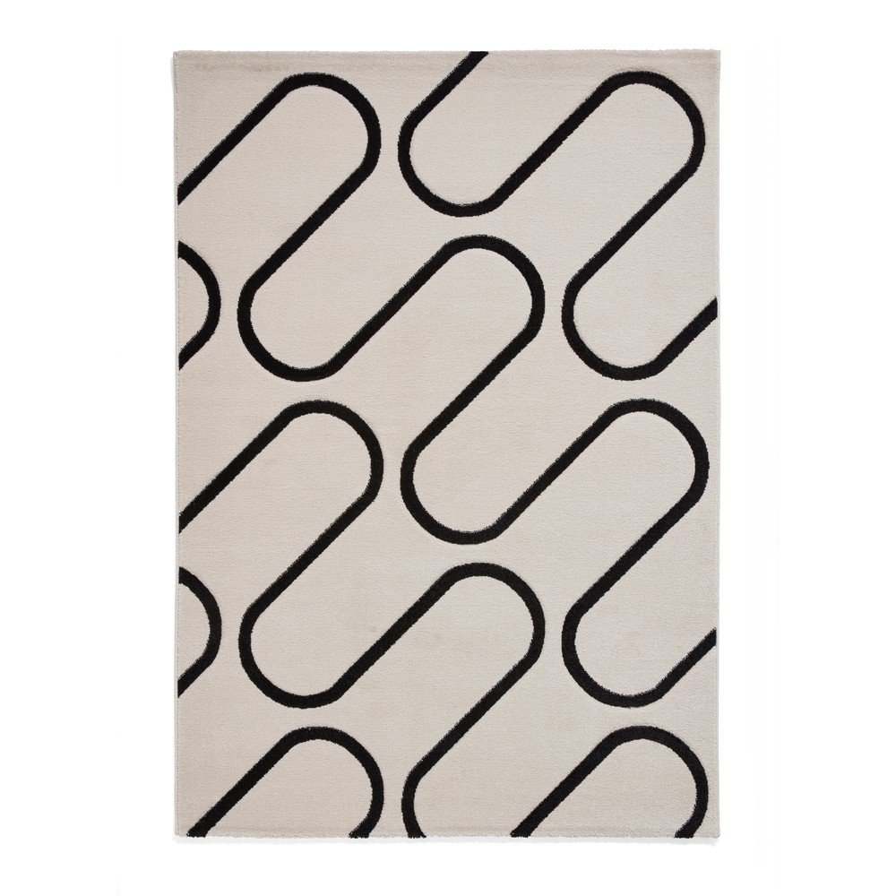 Fekete-fehér szőnyeg 120x170 cm Linear Curve – Catherine Lansfield