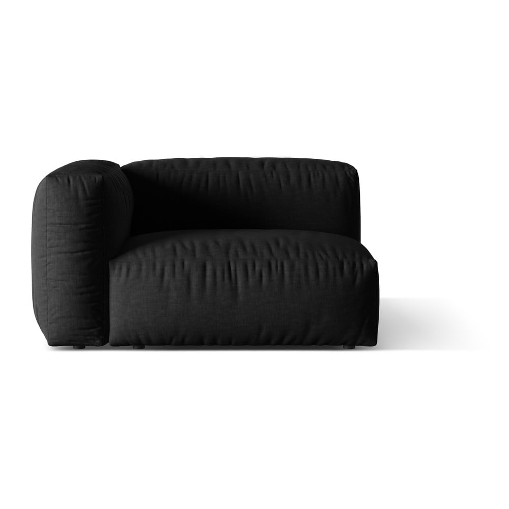 Fekete kanapé modul (bal oldali) Martina – Micadoni Home