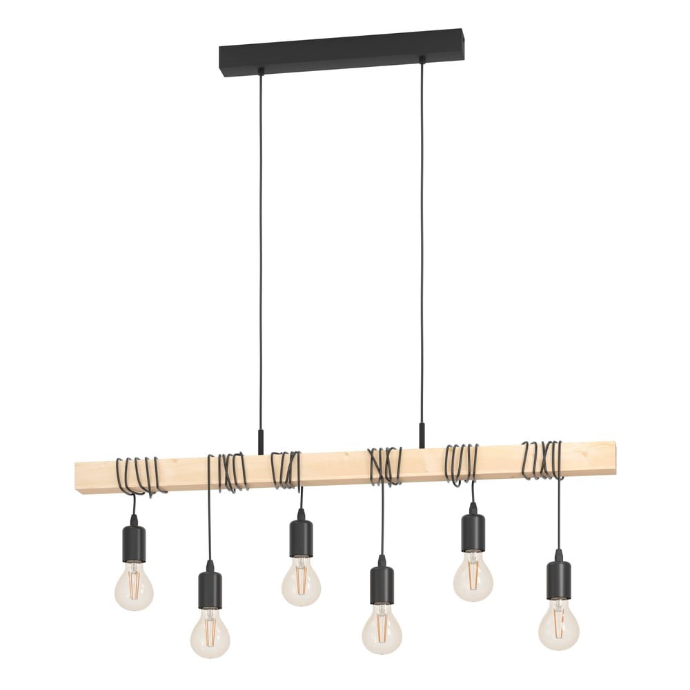 Fekete-natúr színű függőlámpa TOWNSHEND – EGLO