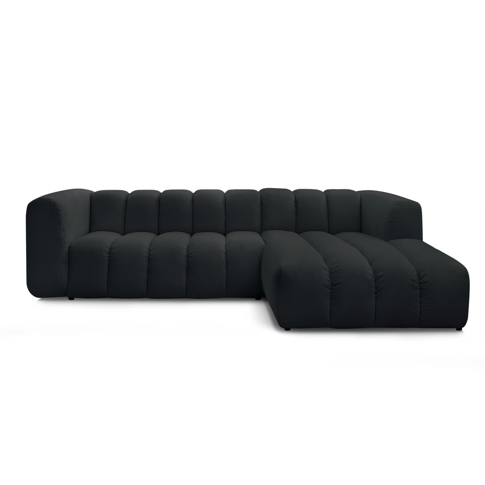 Fekete sarokkanapé (jobb oldali-heverő résszel) Talia – Bobochic Paris