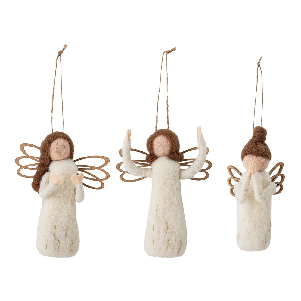 Gyapjú karácsonyfadísz készlet 3 db-os