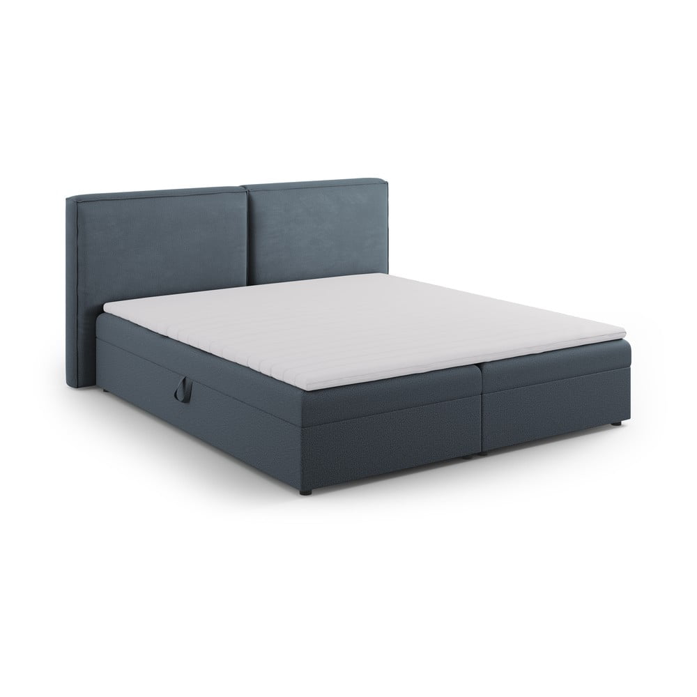 Kék ágyneműtartós boxspring ágy 160x200 cm Arendal – Cosmopolitan Design