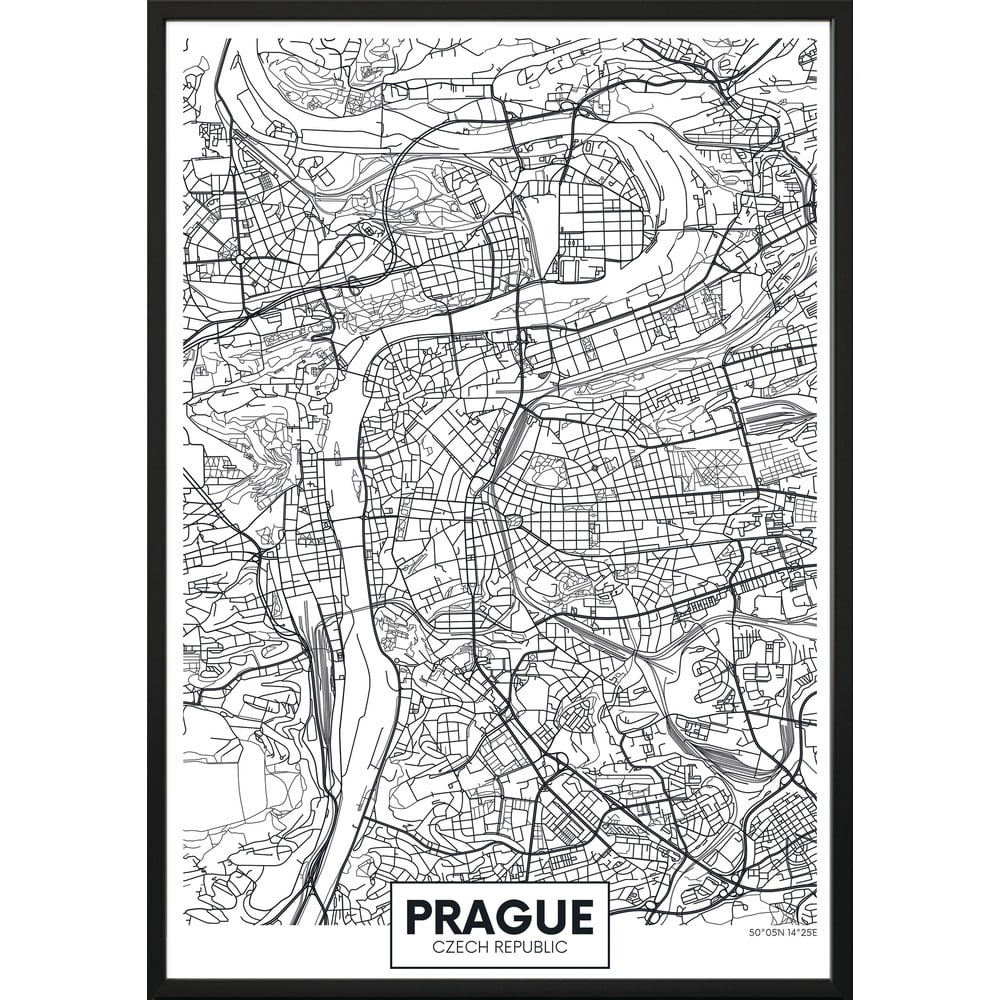Kép 70x100 cm Map Prague – DecoKing