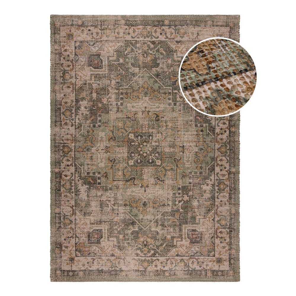 Khaki kézi szövésű jutakeverék szőnyeg 200x290 cm Selena Jute Traditional – Flair Rugs