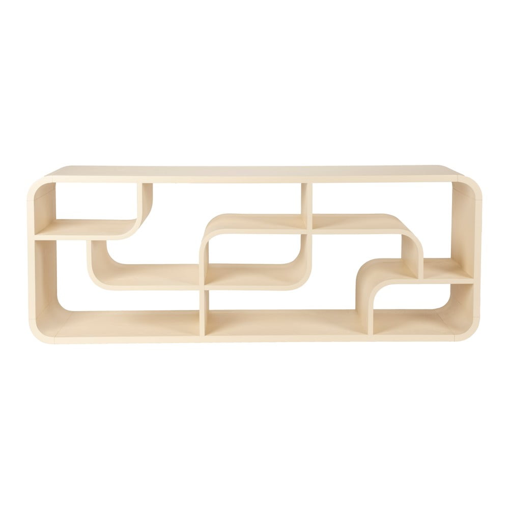 Krémszínű tölgyfa könyvespolc 60x160x35 cm Seven – Zuiver