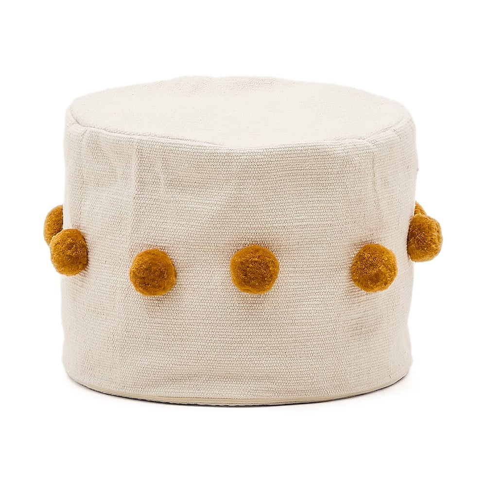 Mustársárga-bézs puff Manua – Kave Home