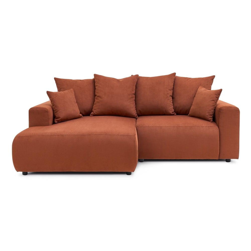 Narancssárga bársony sarokkanapé Enjoy – Bobochic Paris