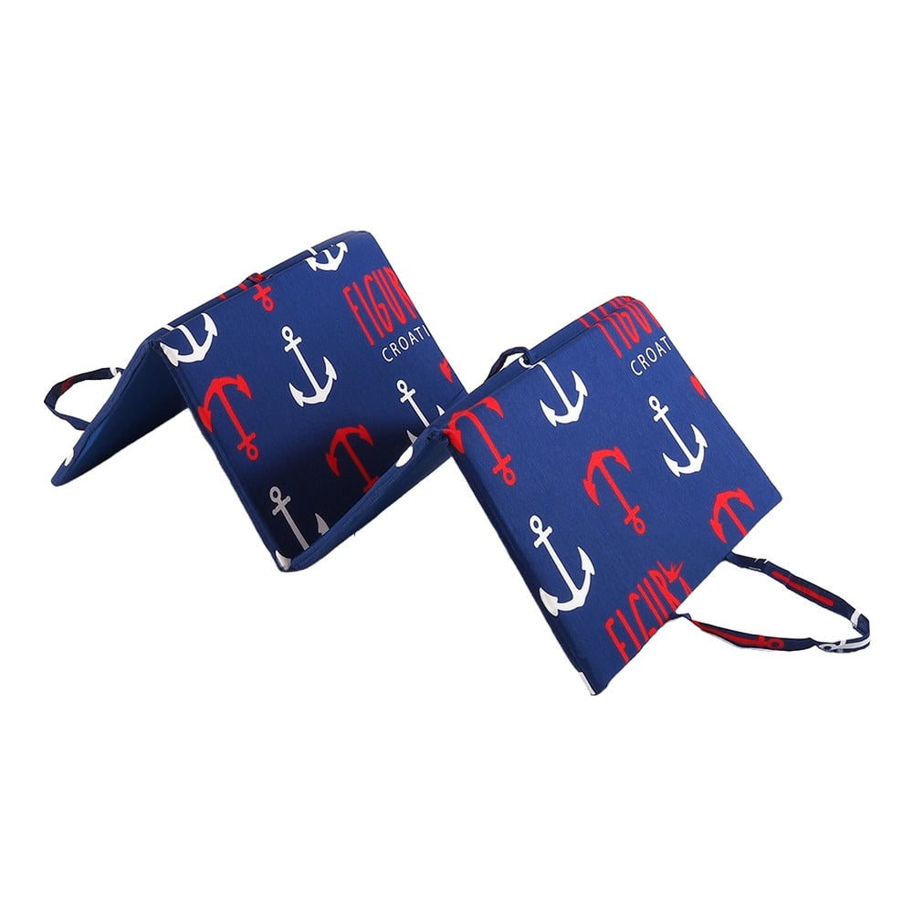 Piros-kék kerti székpárna napozóágyra 49x137 cm   Anchors – B.E.S.