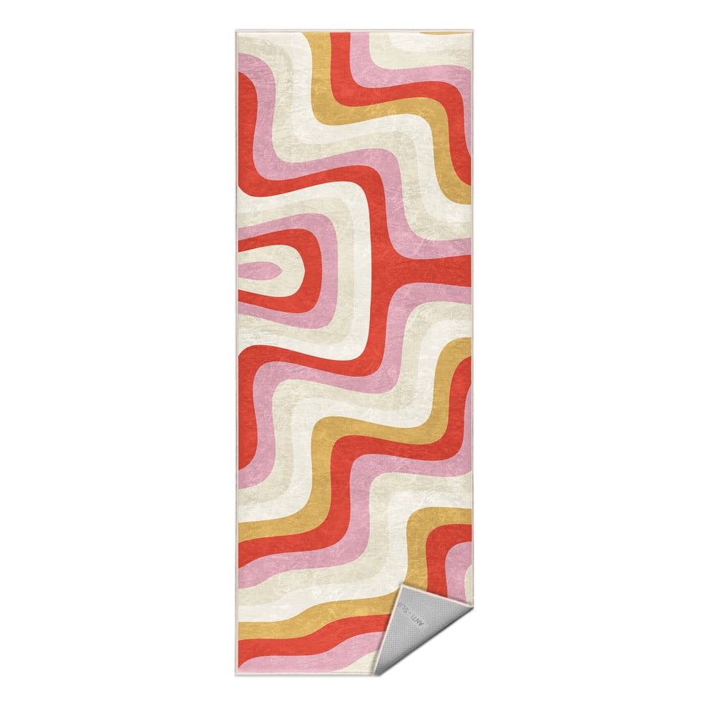 Sárga-rózsaszín mosható futószőnyeg 60x230 cm Creamy Raspberry Swirl – Mila Home