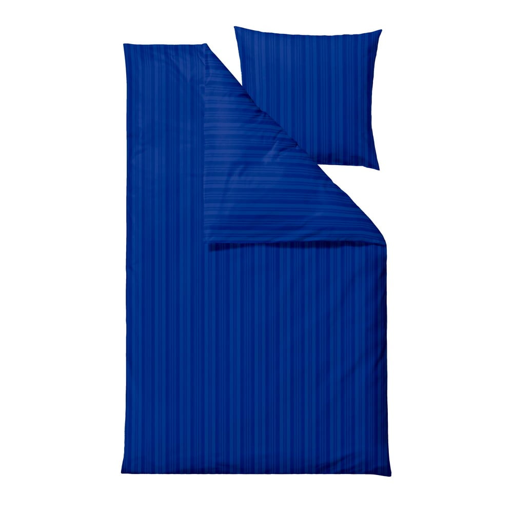 Sötétkék egyszemélyes damaszt ágyneműhuzat 140x200 cm Noble – Södahl