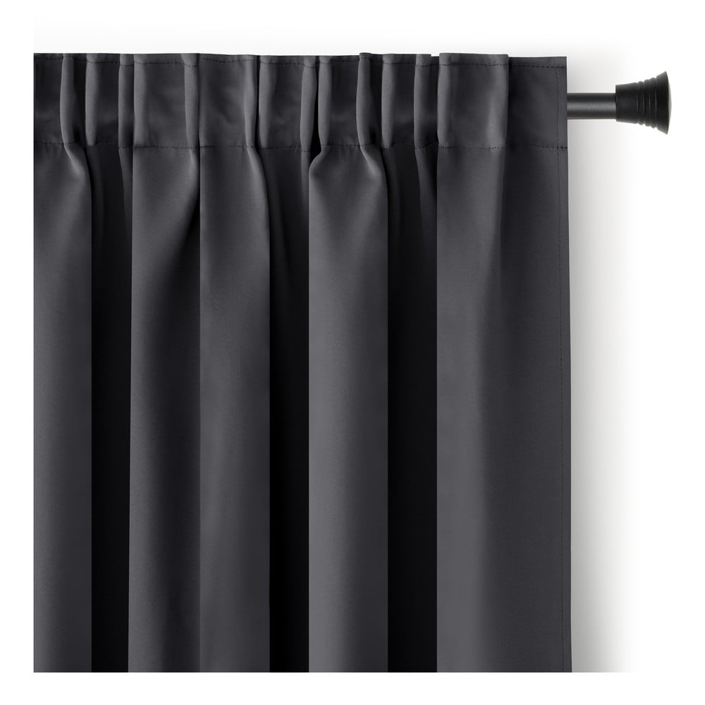 Sötétszürke sötétítő termo függöny 140x270 cm Pleat – Restilo