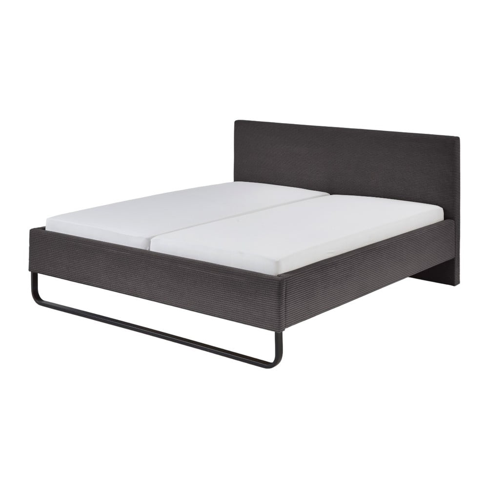 Szürke kárpitozott franciaágy 180x200 cm Swing – Meise Möbel