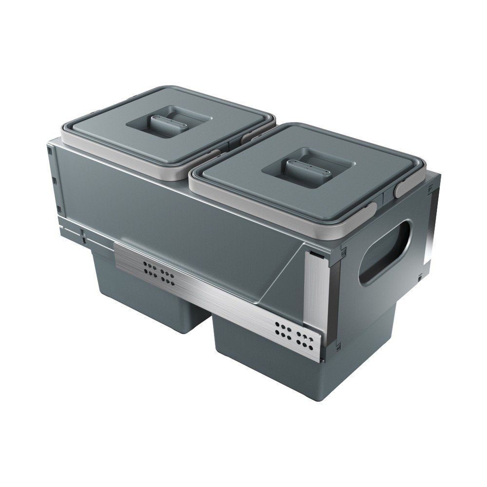 Szürke műanyag szelektív beépíthető szemetes 20 l Block U-Top 2.0 – Elletipi