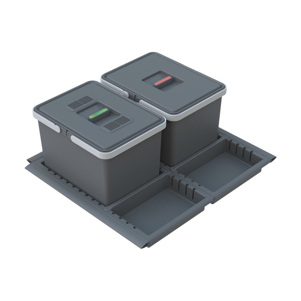 Szürke műanyag szelektív beépíthető szemetes 24 l Metropolis – Elletipi