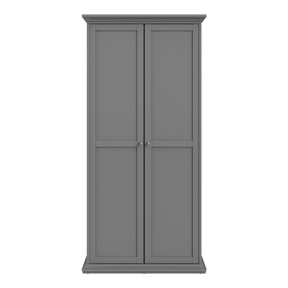 Szürke ruhásszekrény 96x201 cm Paris – Tvilum