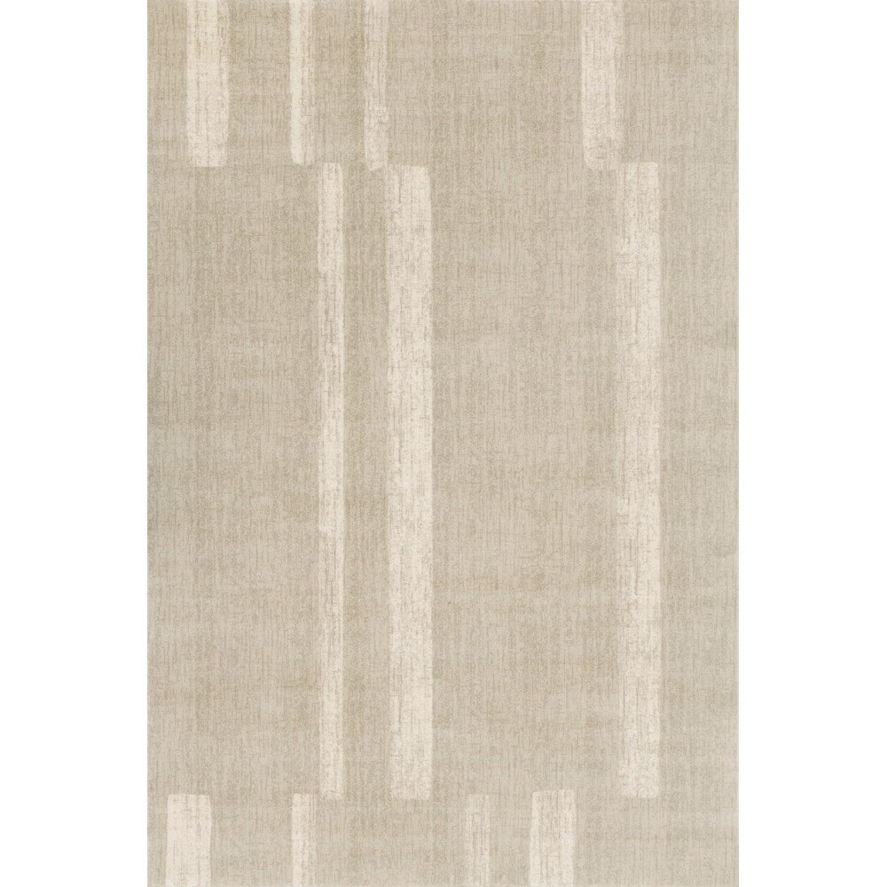 Szürkésbézs gyapjú szőnyeg 133x190 cm Agnus Brush Lines – Agnella