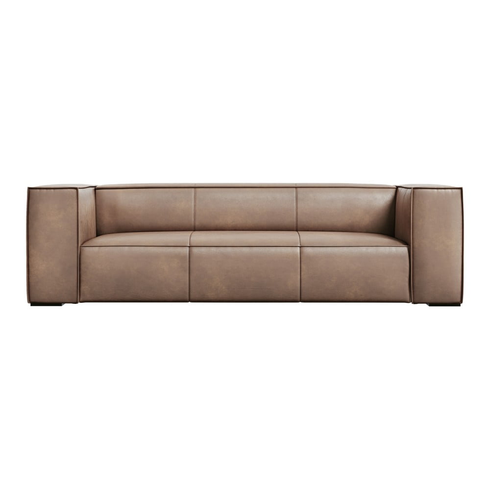 Világosbarna bőr kanapé 227 cm Madame – Windsor & Co Sofas