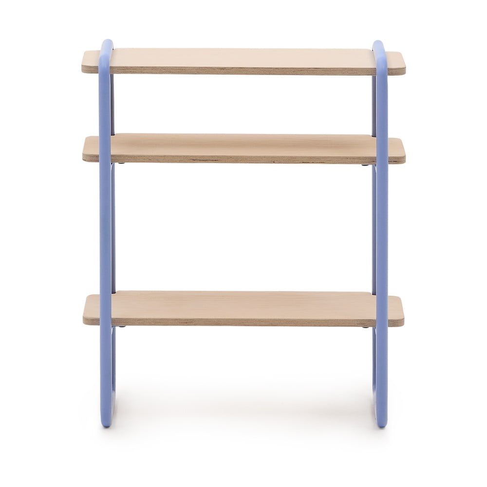 Világoskék-natúr színű függő gyerek könyvespolc kőrisfa dekorral 60x70x28 cm Tinn – Kave Home