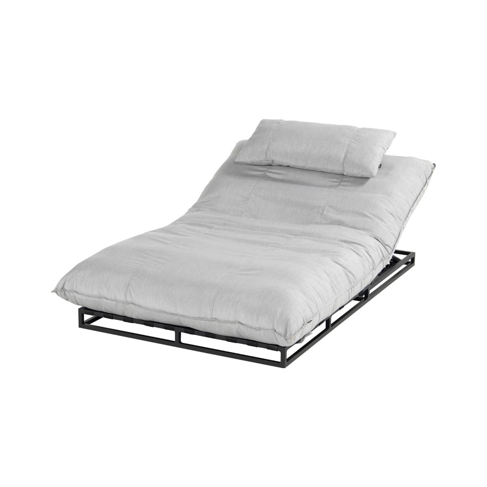 Világosszürke fém-párnázott kerti napozóágy Emma – Hartman