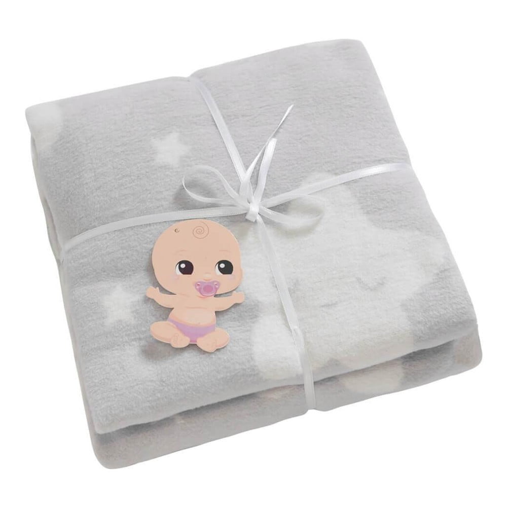 Világosszürke fleece gyerek takaró 100x120 cm Star – Mijolnir