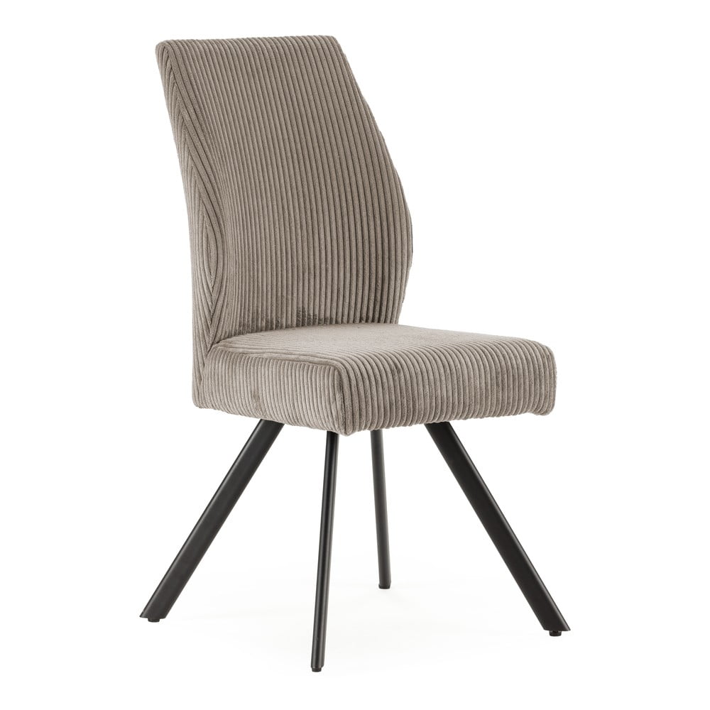 Világosszürke kordbársony étkezőszék szett 2 db-os Anibal – Marckeric