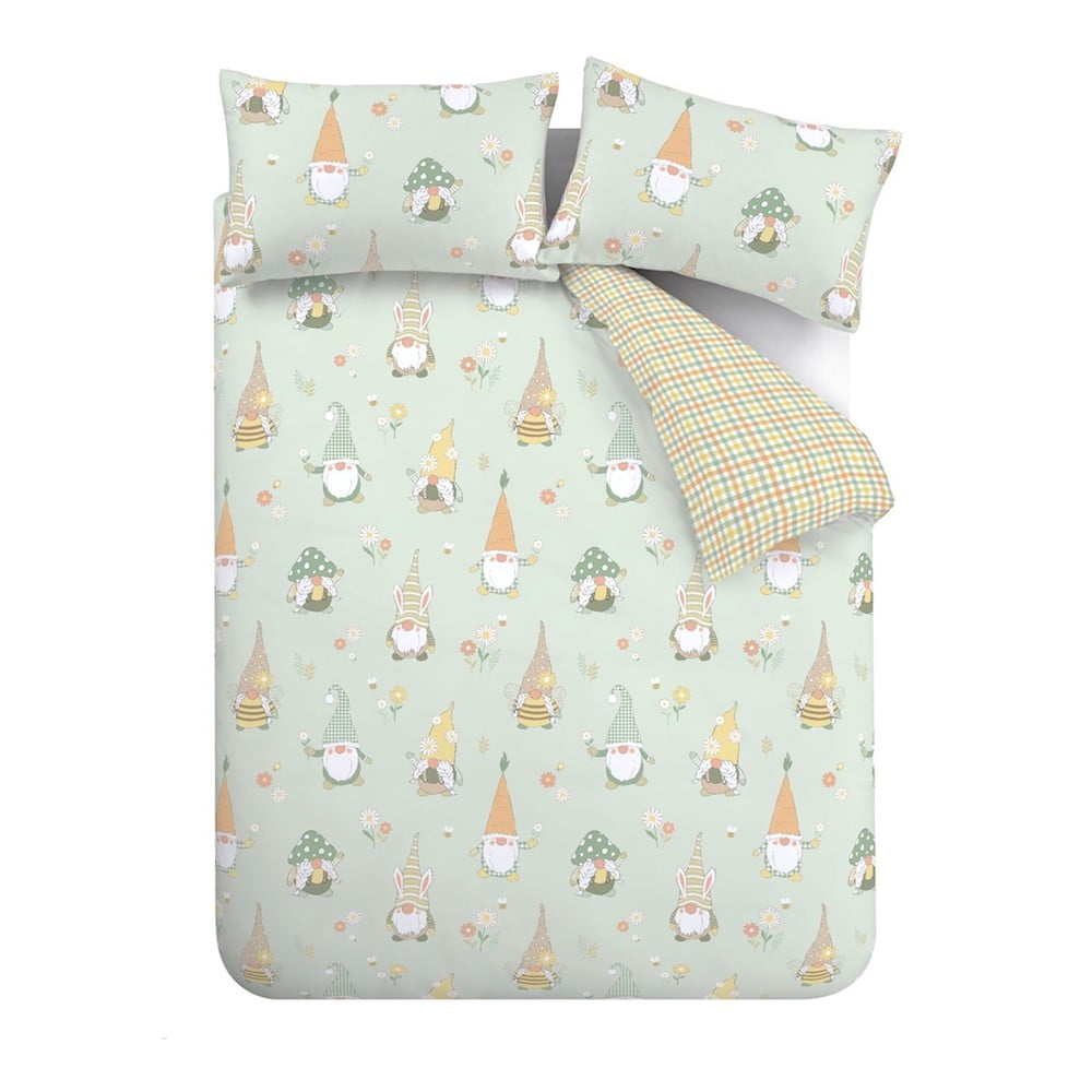 Világoszöld egyszemélyes ágyneműhuzat 135x200 cm Spring Gonks – Catherine Lansfield