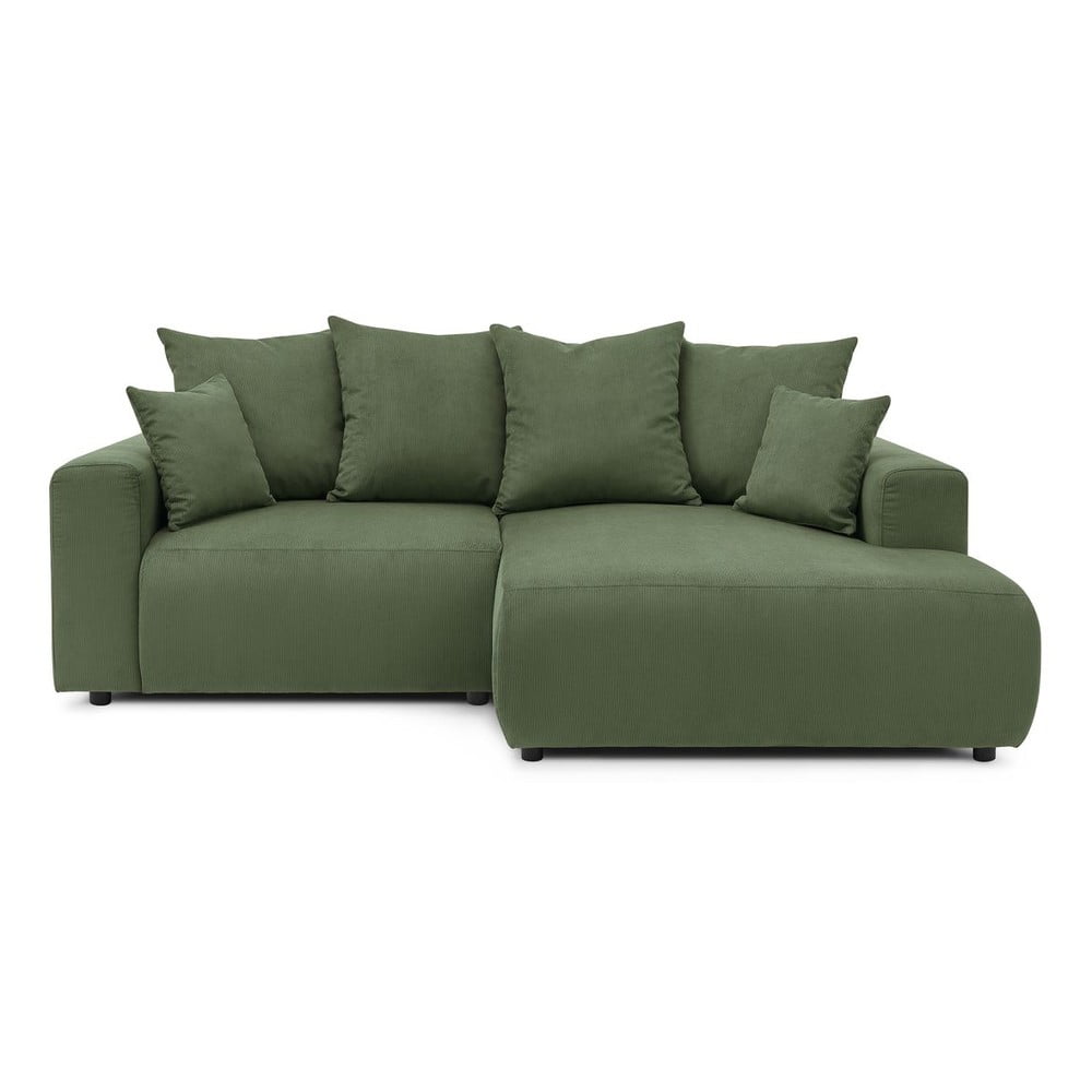 Zöld bársony sarokkanapé Enjoy – Bobochic Paris