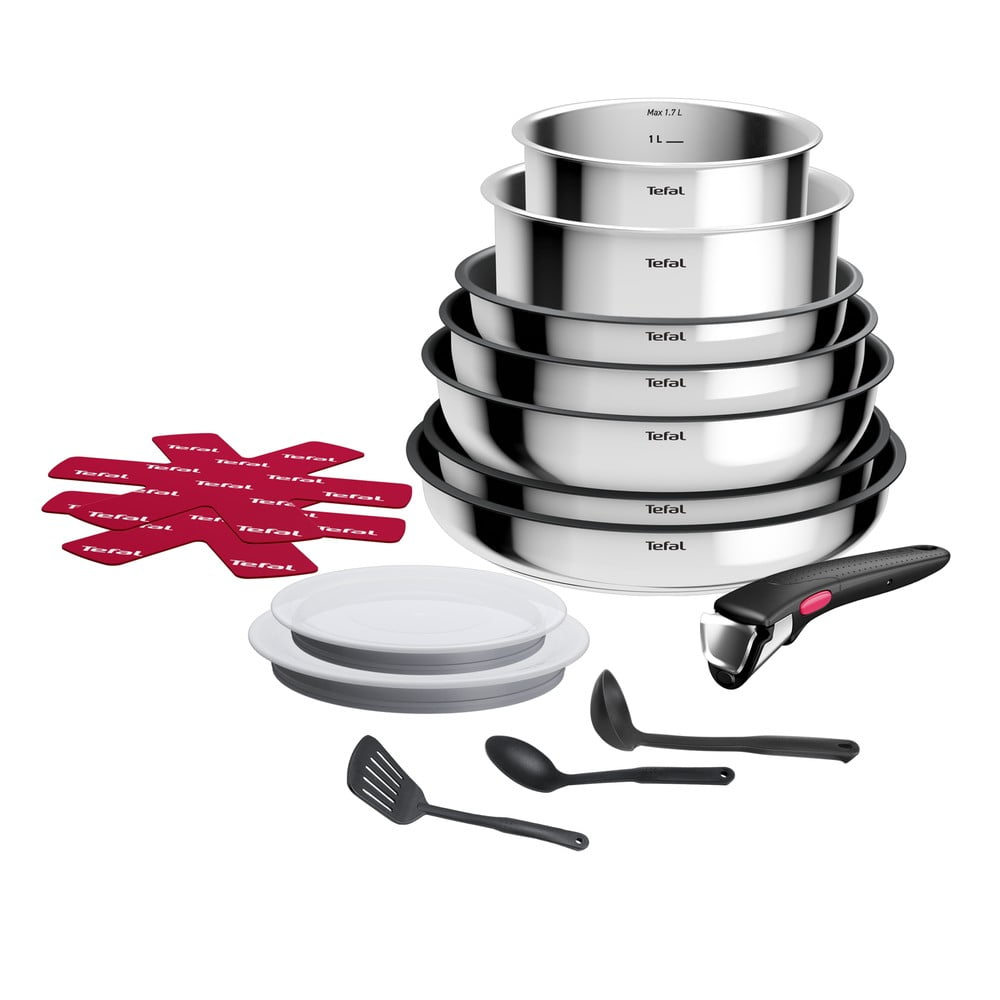 Alumínium edény készlet 15 db-os INGENIO Cook Eat L881SF04 – Tefal