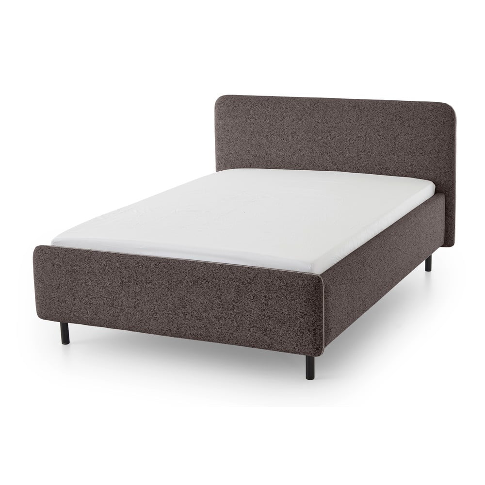 Antracitszürke kárpitozott franciaágy ágyrács nélkül 140x200 cm Primo – Meise Möbel