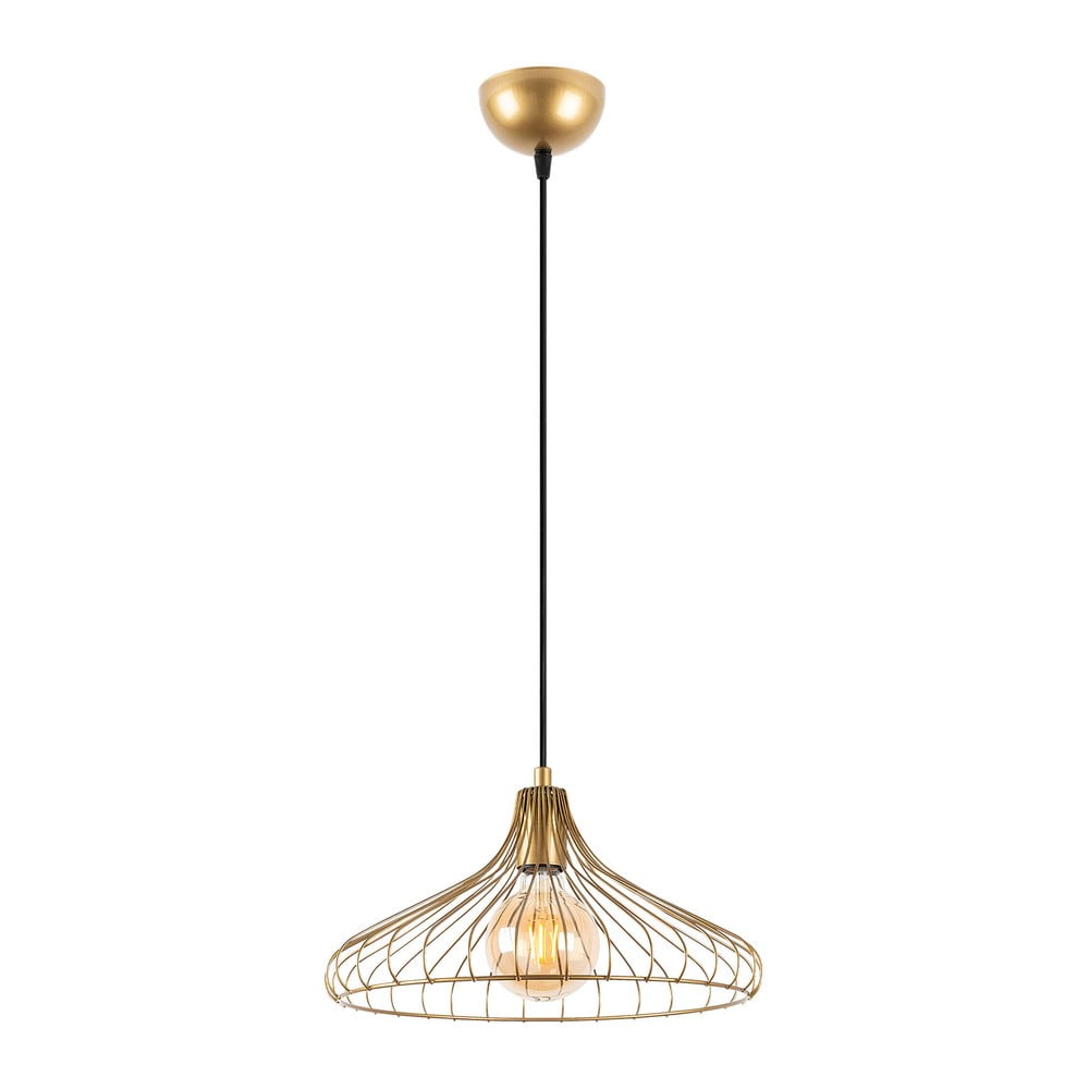 Aranyszínű függőlámpa fém búrával ø 36 cm Depay – Opviq lights