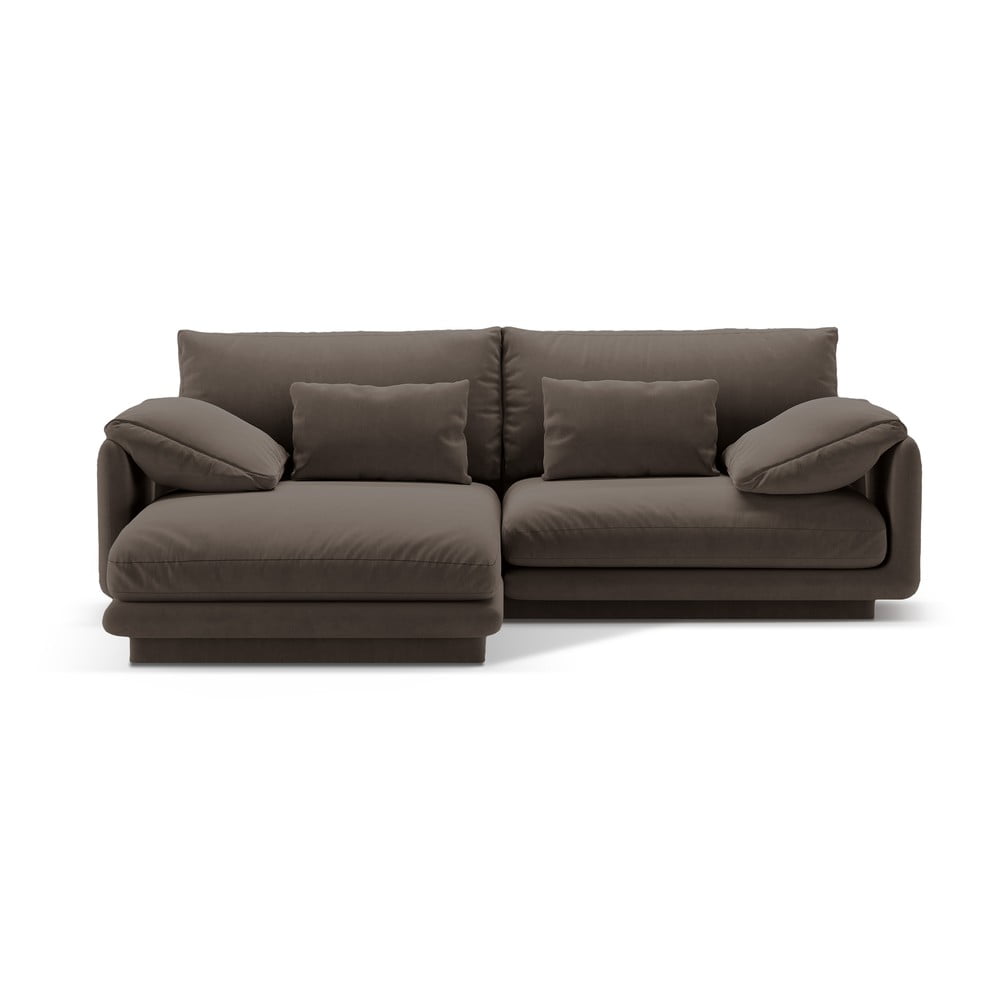 Barna bársony sarokkanapé (bal oldali-heverő résszel) Torino – Micadoni