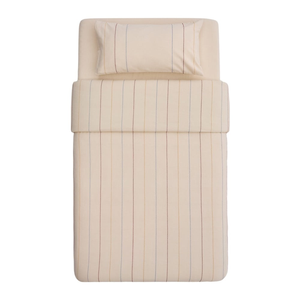 Bézs bio pamut gyerek ágyneműhuzat babaágyhoz lepedővel 110x180 cm Indani – Kave Home