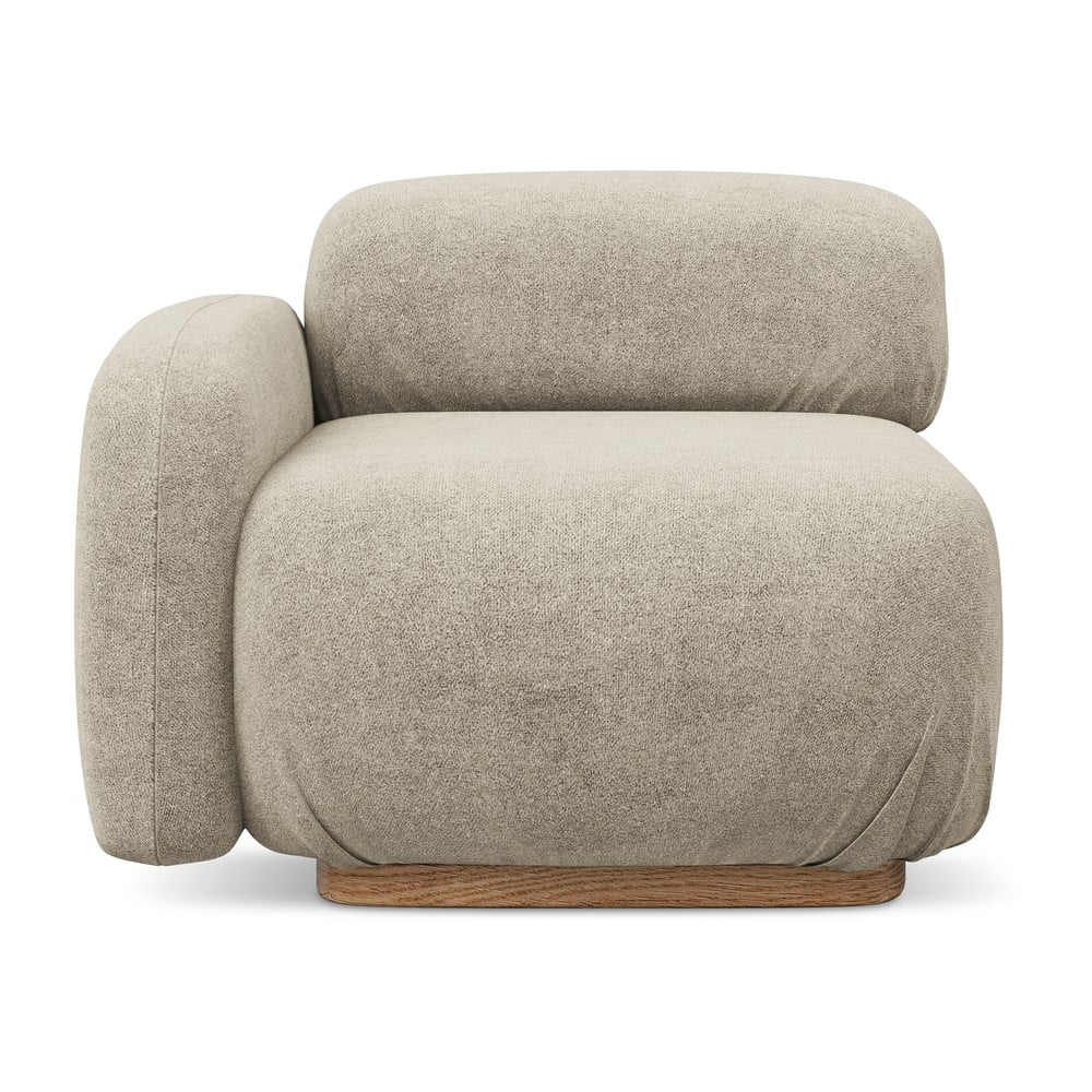 Bézs buklé kanapé modul (bal oldali) Ailani – Makamii