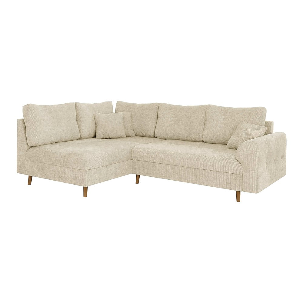 Bézs sarokkanapé (bal oldali) Ariella – Ropez