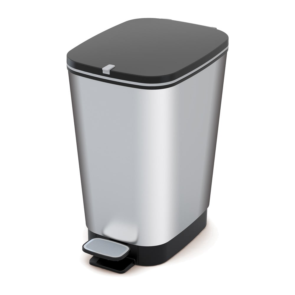 Ezüstszínű műanyag pedálos szemetes 35 l Chic Bin – KIS
