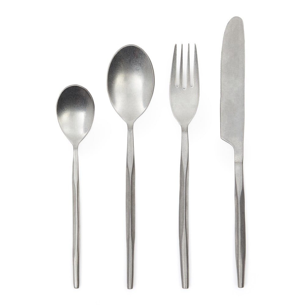 Ezüstszínű rozsdamentes acél evőeszköz készlet 16 db-os Ali – Kave Home