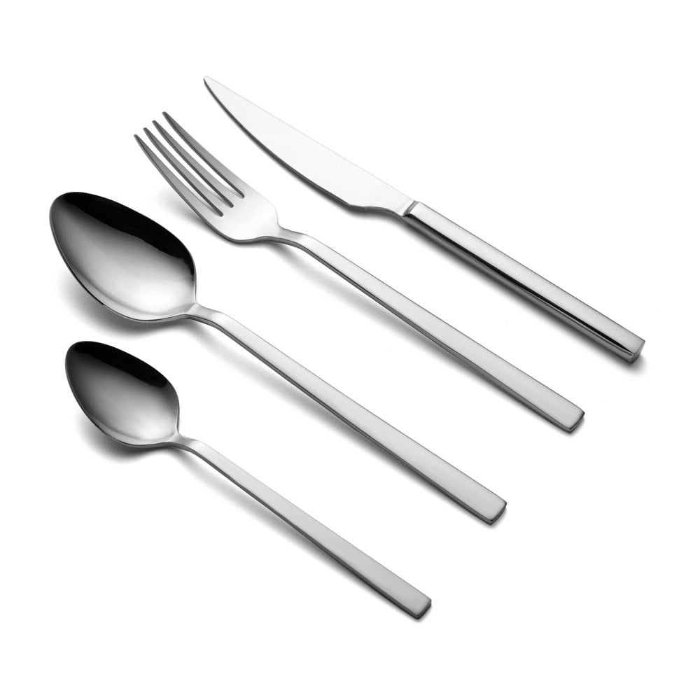 Ezüstszínű rozsdamentes acél evőeszköz készlet 16 db-os – Hermia