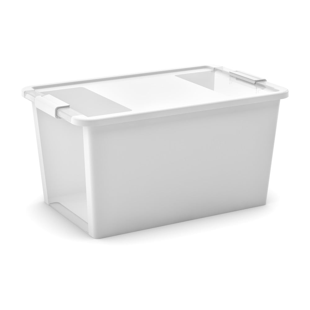 Fehér fedeles műanyag tárolódoboz 55x35x28 cm Bi-Box L – KIS