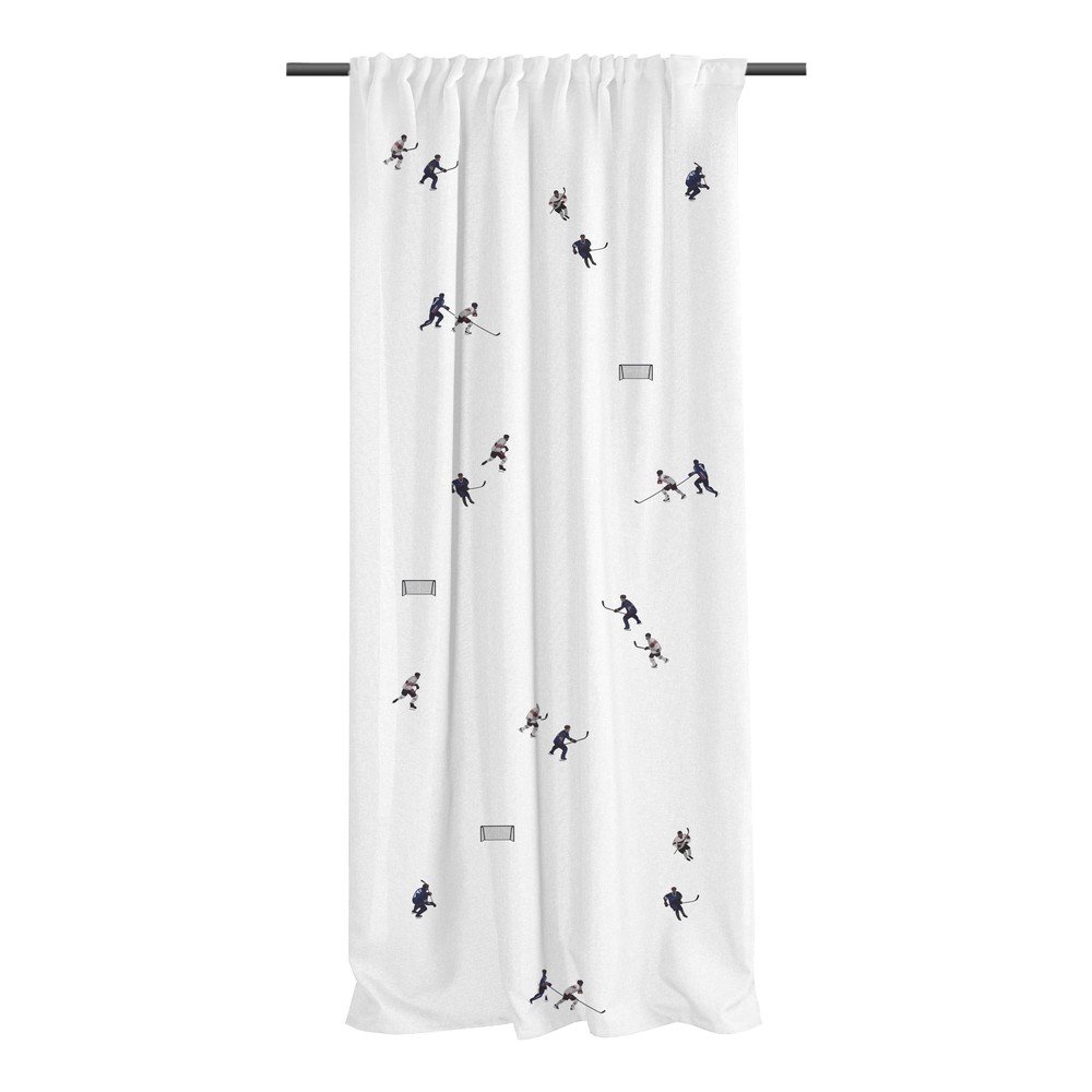 Fehér pamut-szatén gyerek függöny 110x250 cm Ice Hockey – Butter Kings