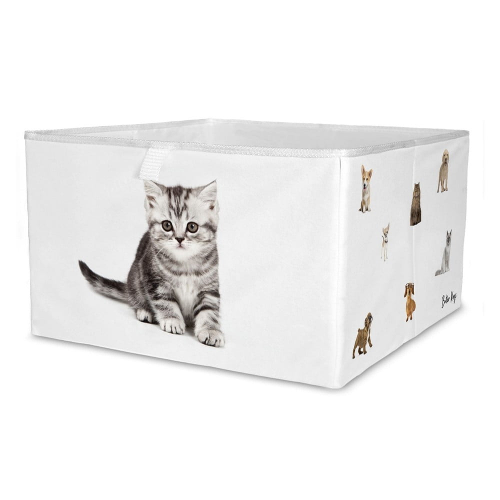 Fehér textil játéktároló doboz  32x32x20 cm The Cutest Ones – Butter Kings