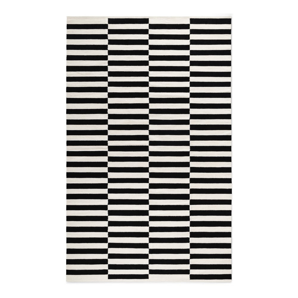 Fekete-fehér kétoldalas kézi szövésű gyapjú szőnyeg 200x300 cm Donna – Hanse Home