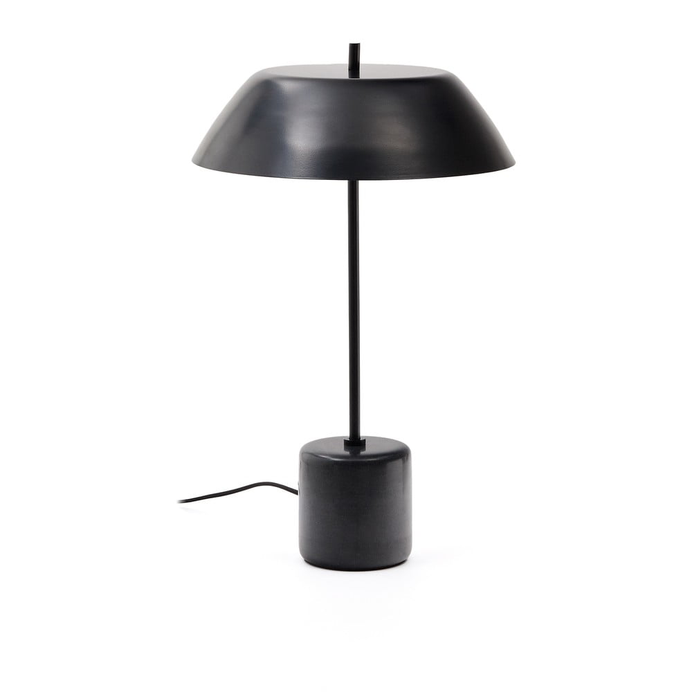 Fekete márvány asztali lámpa fém búrával (magasság 58 cm) Sayra – Kave Home