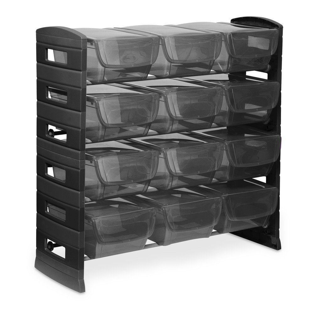 Fekete műanyag polcos tároló állvány 79x80 cm Utility One – Toomax