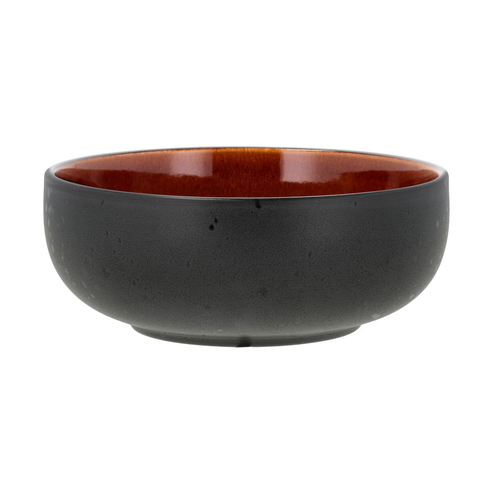 Fekete-narancssárga agyagkerámia tál ø 18 cm – Bitz