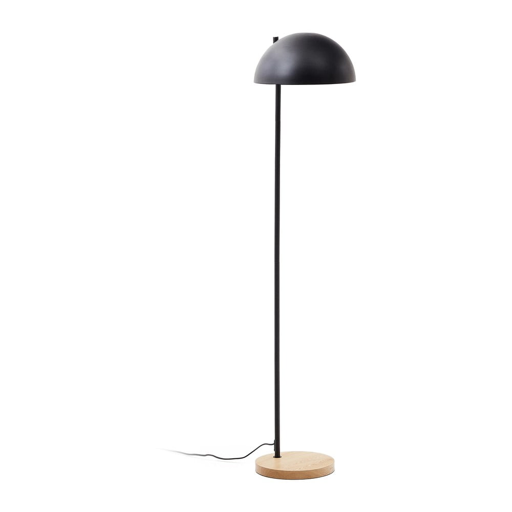 Fekete-natúr színű állólámpa fém búrával (magasság 150 cm) Catlar – Kave Home