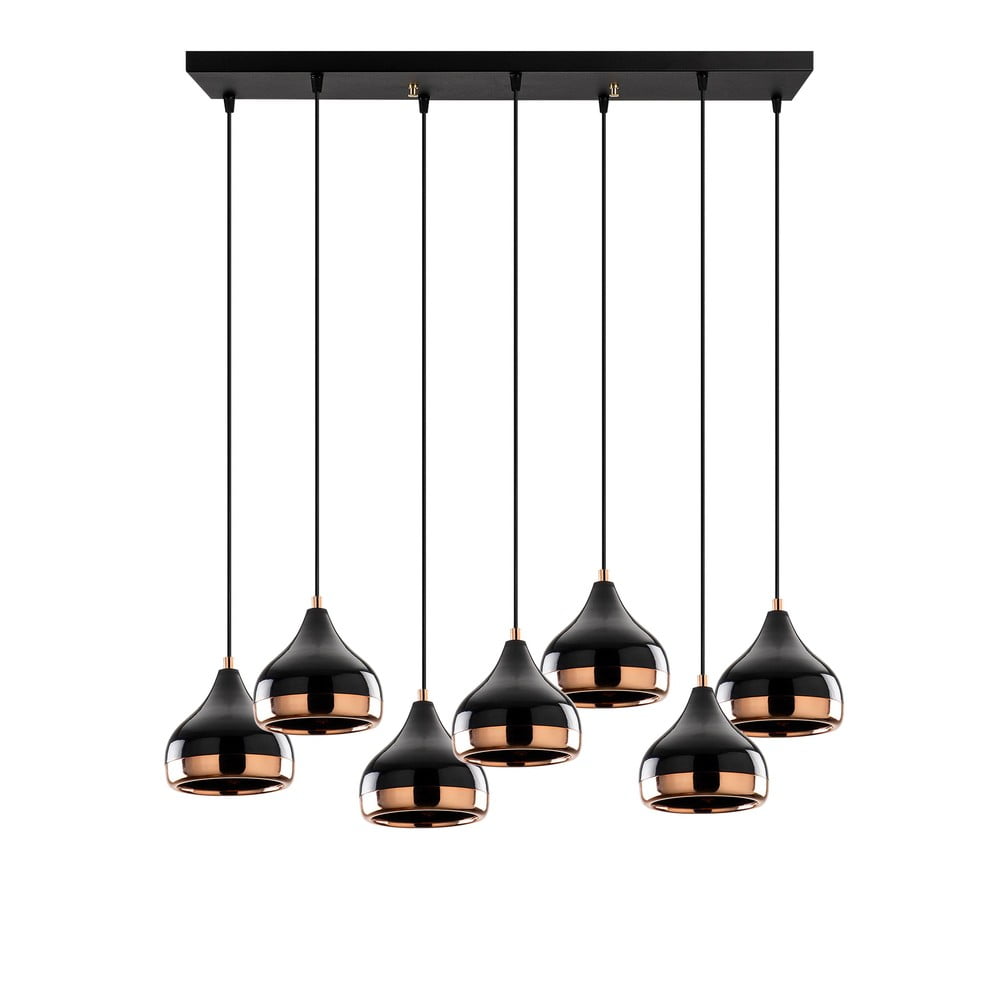 Fekete-rézszínű függőlámpa fém búrával Yildo – Opviq lights