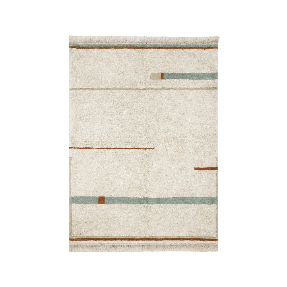 Kék-krémszínű mosható kézi szövésű pamut szőnyeg 90x130 cm Lanes Vintage Blue – Lorena Canals