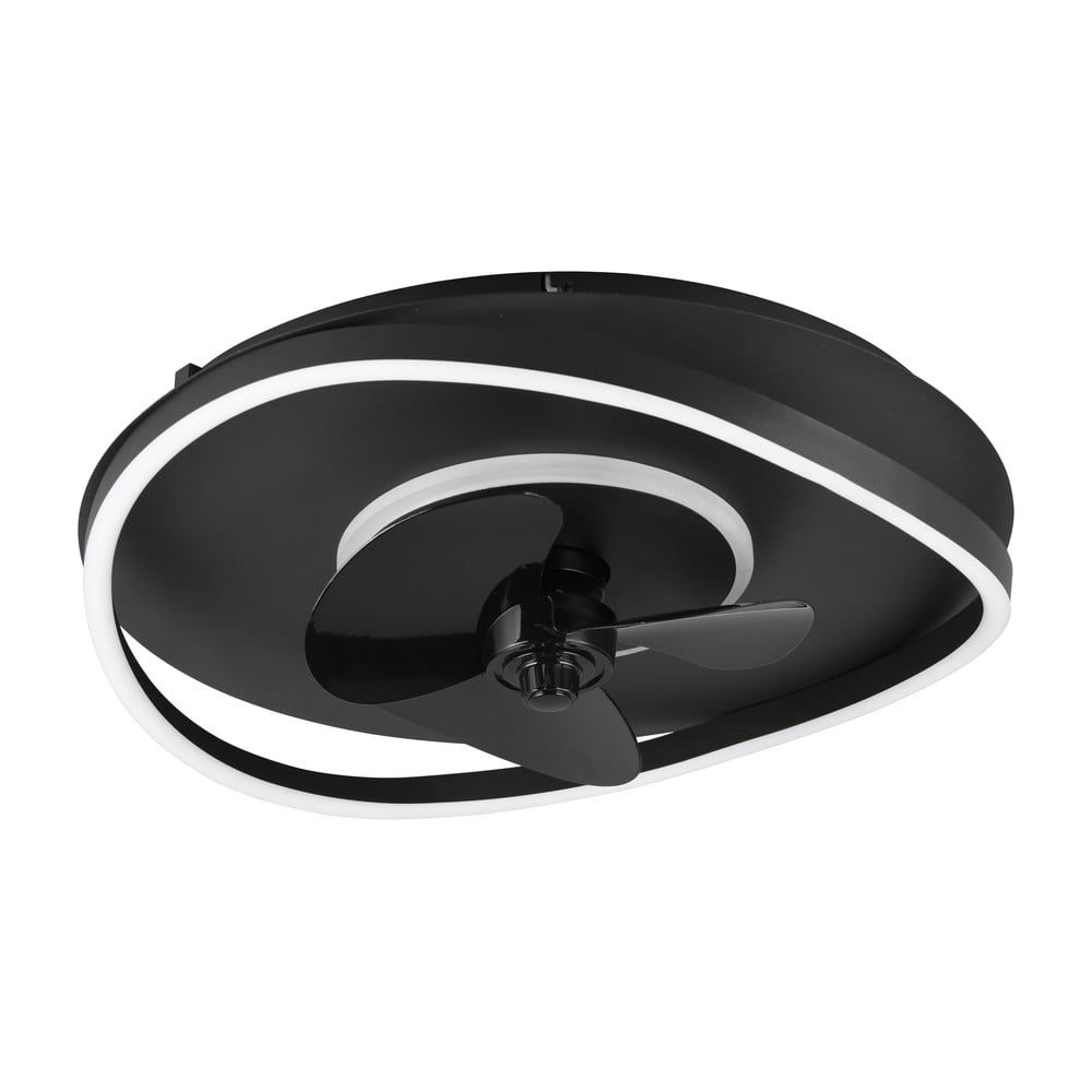 Matt fekete LED mennyezeti lámpa Sortland – Trio